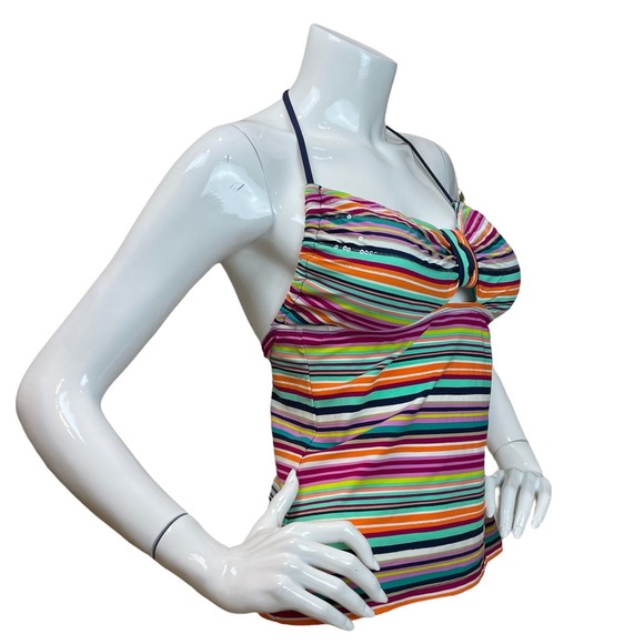 Sperry Top-Sider Navy Stripe Espadrille Tankini Top with Subtle Sequin Details - Picture 4 of 8